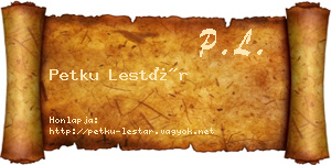Petku Lestár névjegykártya